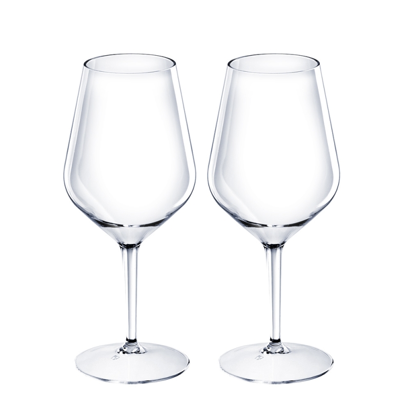 Wine glass reusable transparent plastic